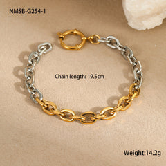 Two Tone Gold Silver Stainless Steel Anti Tarnish Link Bracelet
