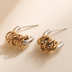 Gold Silver Modern Knot Anti Tarnish Copper Drop Earrings For Women