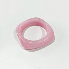 Geometric Red Green Blue Pink Acrylic Glossy Kada Bangle Bracelet For Women