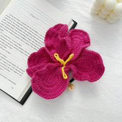 Pink Yellow Flower Peony Fabric Hair Accessories For Women