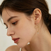 Gold Spiral Gold Plated Stainless Steel Hoop Earrings For Women