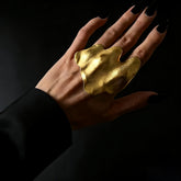 Gold Silver Plain Adjustable Cocktail Ring For Women
