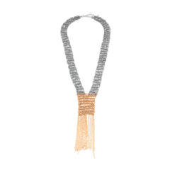 Luxury Dual Tone Tassel Gold Silver Plated Necklace For Women