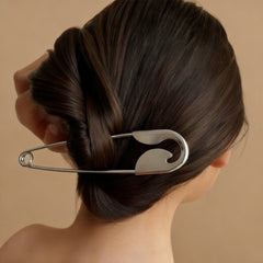 Designer Minimal Bun Stick Clip Gold Silver Hair Accessory For Women