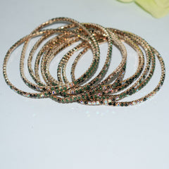 18K Gold Silver Multi Rhinestone Bracelet Bangle Adjustable For Women