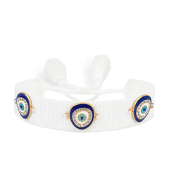 Evil Eye Gold Silver Multicolor Thread Cotton Adjustable Bracelet