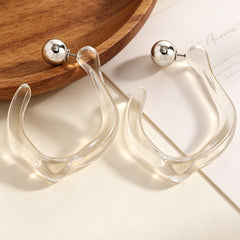 Designer Dual Shape Silver Anti Tarnish Stainless Steel Hoop Earrings