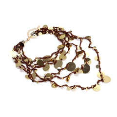 Sequins Paillettes 18K Gold Multi-Layer Necklace For Women