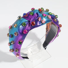 Multi Rhinestone Studded Embellished Polyester Hair Band Hair Accessories for Women