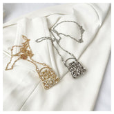 Cubic Zirconia 18k Gold Silver Banquet Shoulder Chain Small Bag For Women