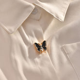 Butterfly Mother Of Pearl 18K Gold White Anti Tarnish Single Shirt Button Cover For Unisex