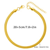 18K Gold Stainless Steel Anti Tarnish Snake Slim Chain Anklet