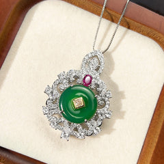 Green Pink White Silver Cubic Zirconia Anti Tarnish Pendant Earring For Women