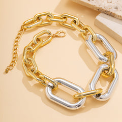 Two Tone Link Silver Gold Anti Tannish Necklace For Women