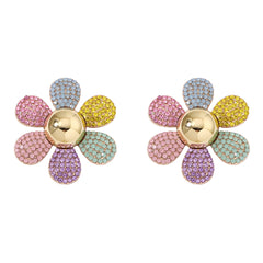 Rainbow Pearl Multi Gemstone 18K Gold Plated Stud Anti Tarnish Earring For Women Group5