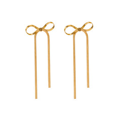 Bow Ribbon Knotted 18K Gold Plated Anti Tarnish Necklace Earring Bracelet Set For women