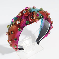 Multi Rhinestone Studded Embellished Polyester Hair Band Hair Accessories for Women