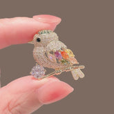Multi Color Butterfly Gold Cubic Zirconia Copper Brooch For Women