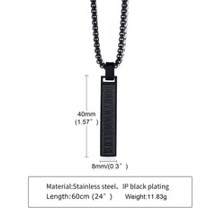 Roman Number Bar Id Gold Black Silver Atique Stainless Steel Popcorn Pendant Chain For Men