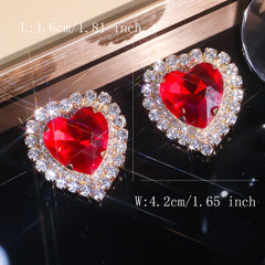 Heart Love Rhinestone Crystal Stud Earring For Women