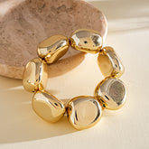 Designer Dual Tone Stretchable Gold Silver Plated Plain Alloy Bracelet