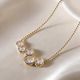 Gold Silver Solitaire Cubic Zirconia Copper Necklace For Women