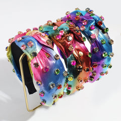 Multi Rhinestone Studded Embellished Polyester Hair Band Hair Accessories for Women