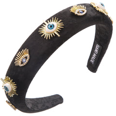 Evil Eye 18k Gold Cubic Zirconia Headband Hair Band Accessories For Women kids