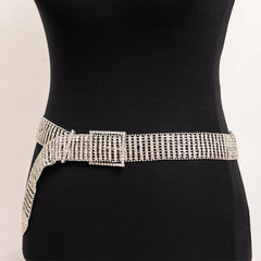 Rhinestone Belt Silver Anti Tarnish Wrist Band Wrist Belt For Women