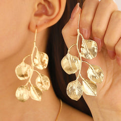 Leaf Flower 18K Gold Plated Anti Tarnish Necklace Earring Set For Women