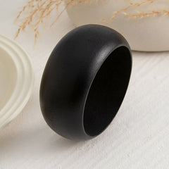 Round Wooden Black Brown Cuff Kada Bracelet For Women