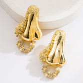 Studded Nose Ring Cubic Zirconia 18K Gold Stud Earring For Women