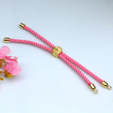 Pink Stylish Gold Plated Plain Thread Bracelet For Women