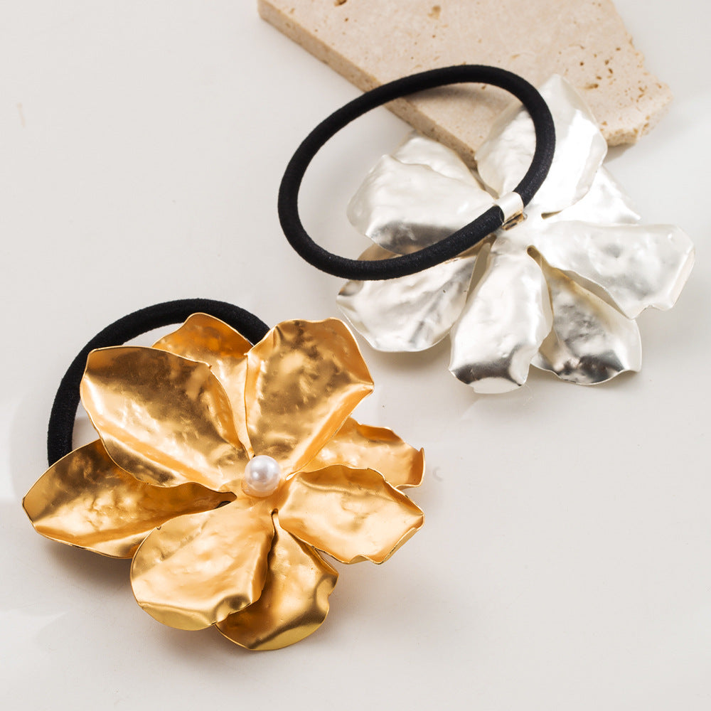 Flower Pearl 18k Gold Plated Silver Anti Tarnish Hair Band Hair Accessories For Women