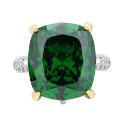 Luxury Silver Pink Green Solitaire Cubic Zirconia Anti Tarnish Free Size Ring For Women