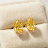 Multi Color Oval Gold Cubic Zirconia Copper Drop Earrings For Women