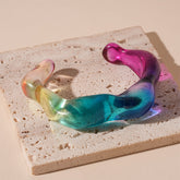 Wave Acrylic Rainbow Transparent Cuff Bracelet For Women