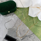 Solitaire 18K Gold CZ Stainless Steel Anti Tarnish Necklace Chain