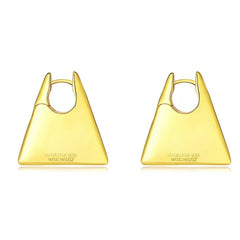 Triangle 18K Gold Silver Anti Tarnish Hoop Earring For Women