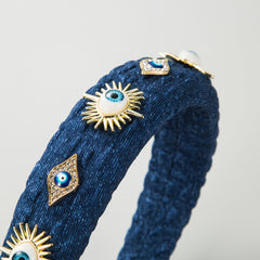 Evil Eye 18k Gold Cubic Zirconia Headband Hair Band Accessories For Women kids