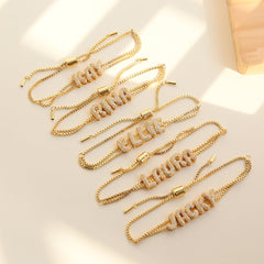 Personalized Gold-Plated Name Bracelet Custom Letter Adjustable Bracelet for Women Group1
