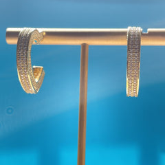 Designer Heart Gold CZ Anti Tarnish Copper Stud Earrings For Women