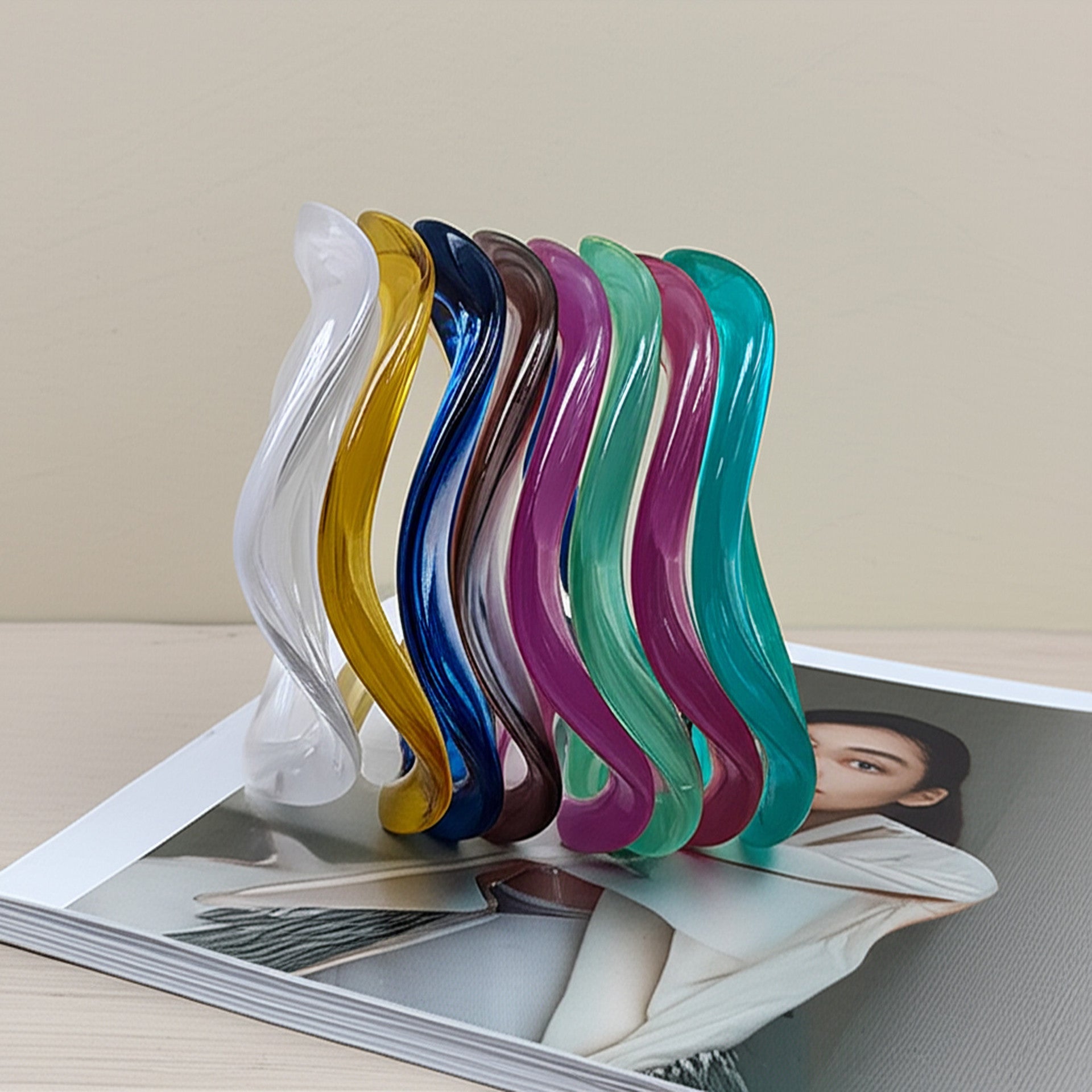 Wave Acrylic Multicolour Bangle Bracelet Kada For Women