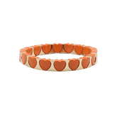 Multi Color Heart Gold Enamel Copper Bracelet Wrist Wear For Women