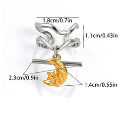 Multi Charms Gold Silver Plated Stainless Steel Adjustable Fancy Ring