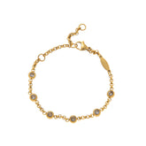 Multi Twelve Birthstone Gold CZ Stainless Steel Bracelet