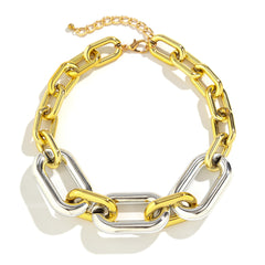 Two Tone Link Silver Gold Anti Tannish Necklace For Women