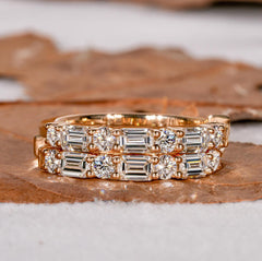 Baguette Rectangle Rhinestone Gold Hoop Anti Tarnish Earring For Women