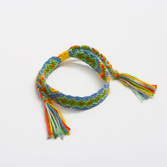 Bohemian Rainbow Braided Threads Adjustable Bracelet For Women