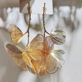 Gold Leaf Flower Gold Plated Alloy Dangler Earrings For Women